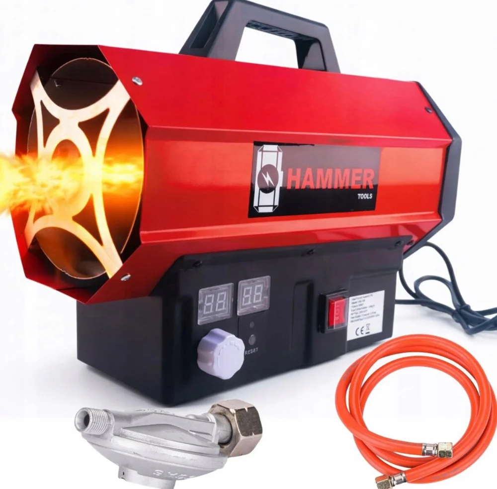 Газовий обігрівач HAMMER HM-158 40 кВт зі шлангом та редуктором, фото 1