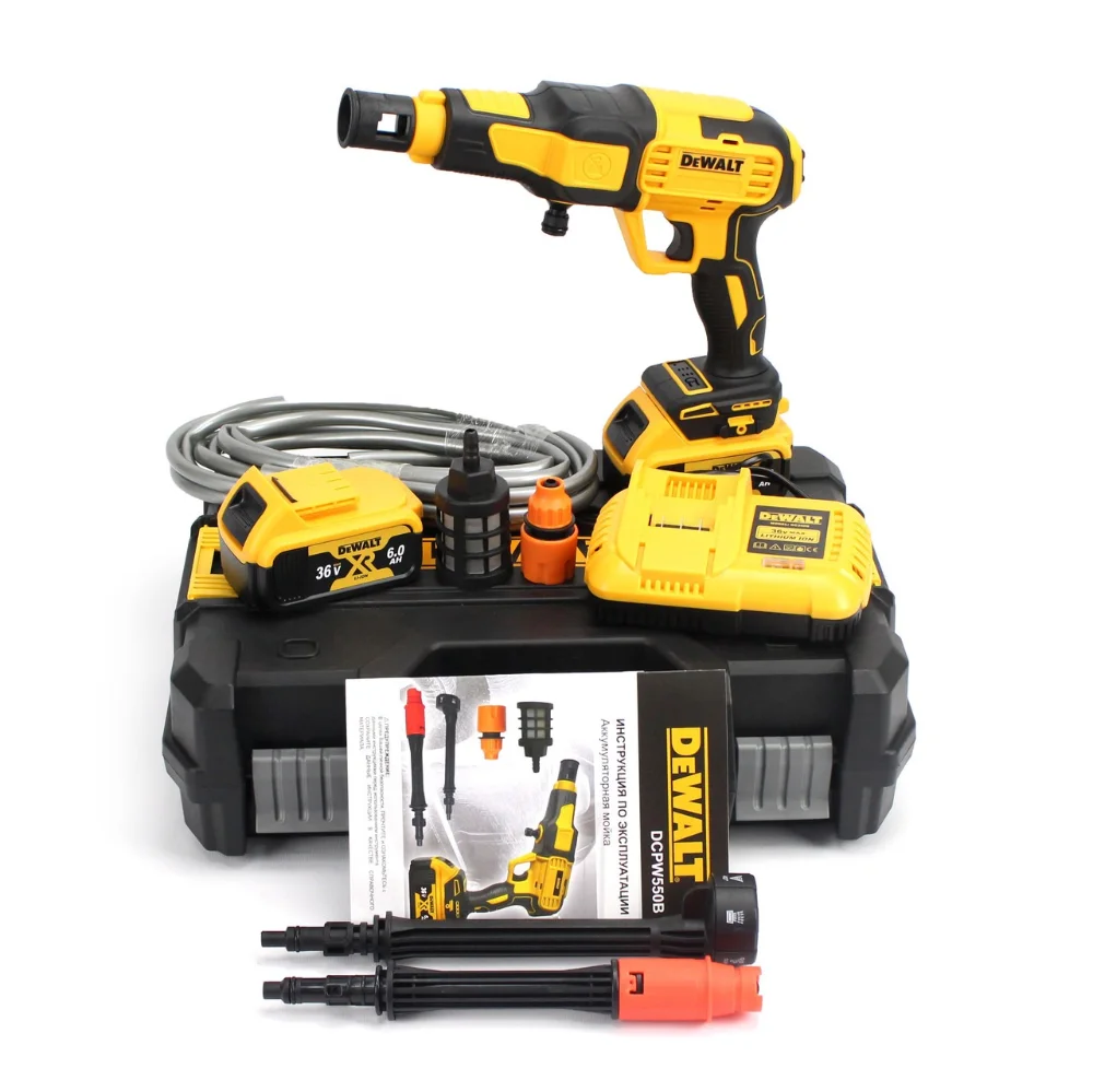АКБ ручна мийка DeWalt DCPW550B (36V, 6Ah, 26bar), фото 1