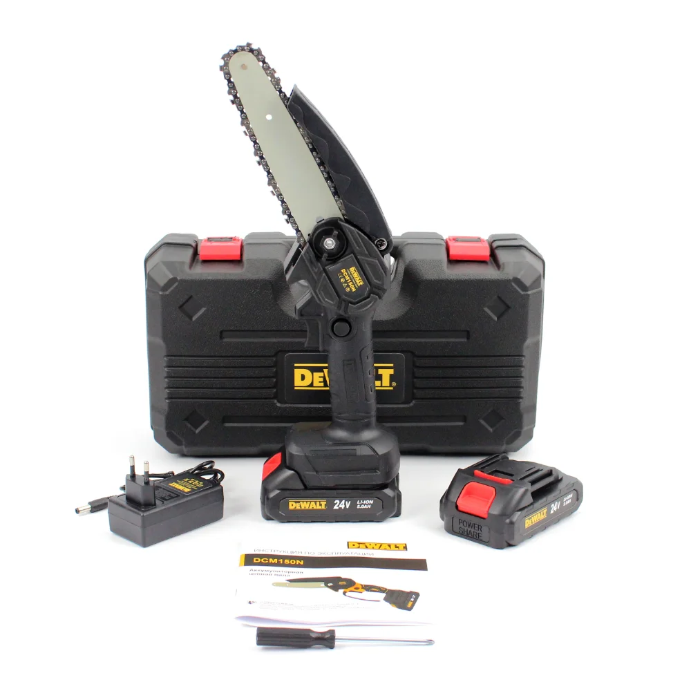 АКБ міні пила DeWalt DCM150N (24V, 5AH) шина 10 см, фото 1