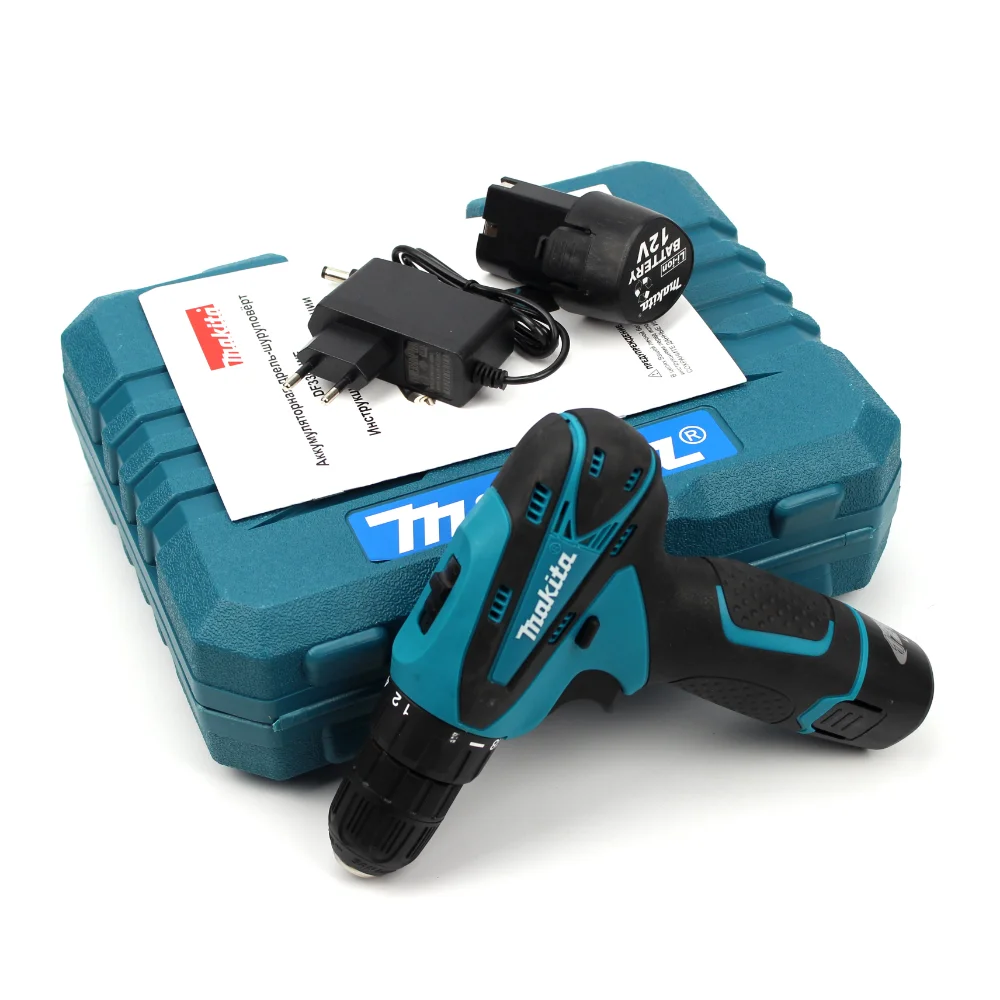 Шурупокрут Makita DF330DWE (12V, 2AH) з набором біт, свердел, головок, гнучкий вал, фото 1